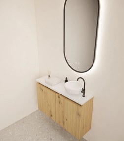Gliss Design Echo toiletmeubel 80cm artisan eiken met toppaneel wit mat
