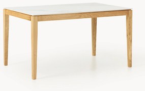 Eettafel Jackson met tafelblad in marmerlook, verschillende formaten, beige