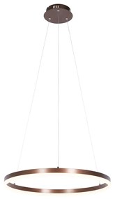 Hanglamp donkerbrons 60 cm incl. LED 3-staps dimbaar - Anello Modern rond Binnenverlichting Lamp