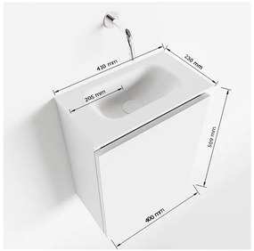 Mondiaz Ture 40cm toiletmeubel linen met wastafel urban midden geen kraangat