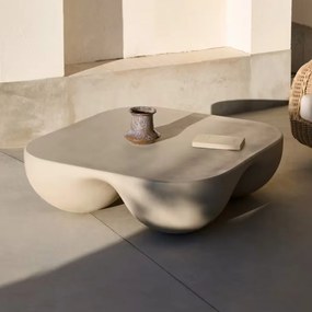 Kave Home Colba Japandi Salontafel Polystone Cement - 100 X 100cm.
