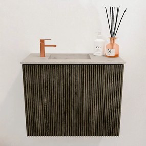 Mondiaz Joya DLux 50cm toiletmeubel shadow met wastafel faye links 1 kraangat opalo