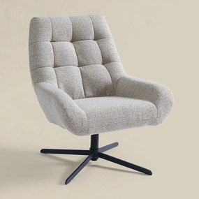 Draaibare Fauteuil Beige Boucle