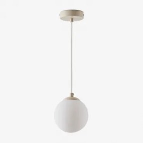 Plafondlamp Ø12 Cm In Ijzer Met Uvol Glazen Bol Tapioca Beige - Sklum