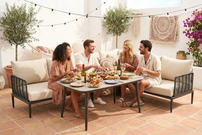 Hoek loungeset 6 personen Aluminium/wicker Grijs  Coco Ibiza