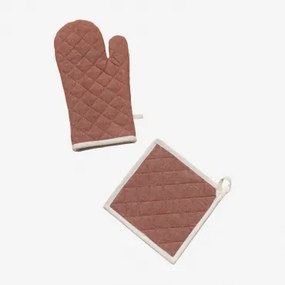 Dasiel Ovenhandschoenen En Doekenset Terracota - Sklum