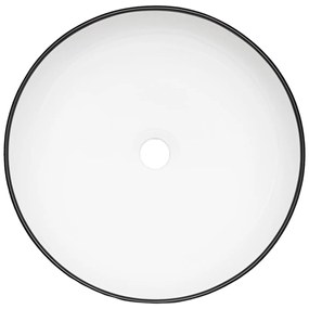 Kerra KR98 waskom rond wit met zwarte rand 41.5x41.5x13cm