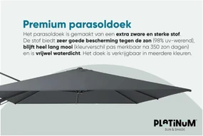 Platinum Challenger rechthoek zweefparasol T2 Premium - 2,6 x 3,5 m. - Manhattan