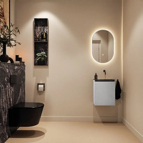 Mondiaz Ture DLux toiletmeubel 40cm plata met wastafel lava rechts zonder kraangat