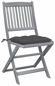 vidaXL Tuinstoelen 2 st inklapbaar met kussens massief acaciahout