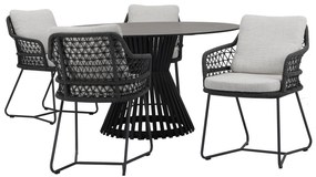 Taranto Pasadena dining tuinset 140xH75 cm 5 delig antraciet