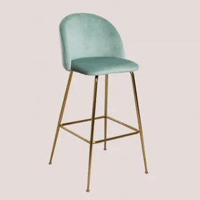 Kana Design Hoge Fluwelen Kruk Goud & Grün Tanne & ↑75 Cm - Sklum