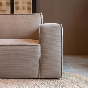 Moderne Hoekbank Beige Ottoman Links