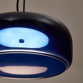 Kave Home Reig Retro Hanglamp Blauw Glas