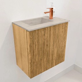 Mondiaz Joya DLux 40cm toiletmeubel oak met wastafel faye links 1 kraangat opalo