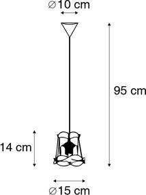 Retro hanglamp zwart 15 cm - Granny Frame