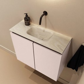 Mondiaz Ture DLux toiletmeubel 60cm rosee met wastafel ostra midden zonder kraangat