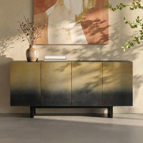 Dressoir Zwart Goud Staal - 160x45x78cm.