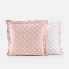 Kussensloop in flanel met stippenprint, Clarisse