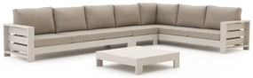 Hoek loungeset Bellagio | 7 personen | Loungeset Beige | Hoekbank Aluminium | 420x265cm | Kees Smit Tuinmeubelen