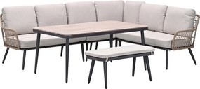 Garden Impressions Kalibo lounge dining set 6-delig - desert sand