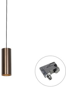 Design hanglamp donkerbrons incl. rail adapter 3-fase - 3-Phase Tubo
