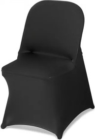 VEVOR stoelhoezen, stretch stoelhoezen, 150 stuks, wasbare en afneembare stoelhoezen van polyester-spandex voor bruiloften en diners, geschikt voor klapstoelen (45 x 46 x 77 cm), zwart