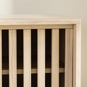 TV Meubel Met Schuifdeur Whitewash - 180x40x45cm.