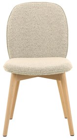Eetkamerstoel Met Houten Poten Creme Boucle