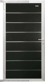 Tuindeur composiet Modular antraciet met blank aluminium frame compleet (90 x 174 cm)