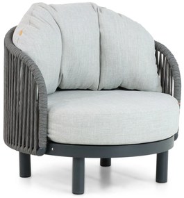 Stoel en Bank Loungeset 2 personen Aluminium/rope Grijs  Santika Furniture Santika