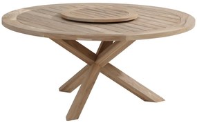 4 Seasons Outdoor Lisboa diningset met Louvre tafel Ø 160 cm Tuinset   houtkleur weerbestendig