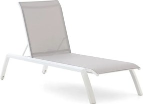 Verstelbaar ligbed Bellagio | Aluminium | Wit | Ligbed met wiel | Ligstoel tuin | Strandbed | Kees Smit Tuinmeubelen