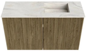 Mondiaz Joya DLux 70cm toiletmeubel dusk met wastafel faye rechts zonder kraangat ostra