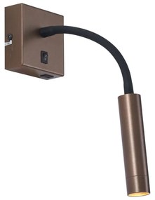 Moderne wandlamp brons met USB-C poort - Gosna