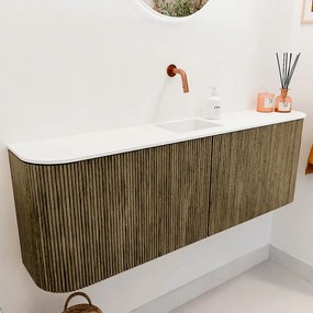 Mondiaz Joya 125cm toiletmeubel ronding links/rechts dusk met wastafel faye midden zonder kraangat talc