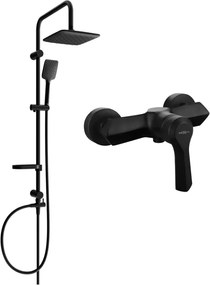 Mexen Sven opbouw douche set met regendouche en Sabre douchekraan, zwart - 72140262-70