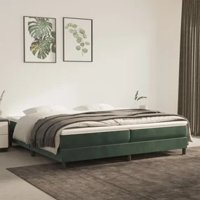 vidaXL Boxspringframe fluweel donkergroen 200x200 cm