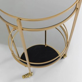 Kare Design Emilia Ronde Trolley Goud - 57 X 47.5cm.