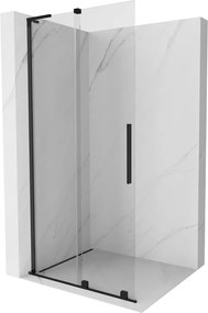 Mexen Velar L schuifbare douchewand Walk-in 110 x 200 cm, transparant 8 mm, zwart - 871-110-003-03-70