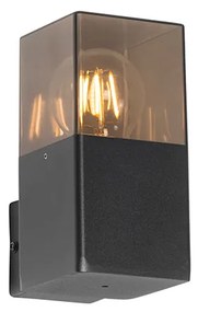 Moderne buiten wandlamp zwart IP44 met smoke glas - Denmark