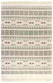 vidaXL Kelim vloerkleed met patroon 160x230 cm katoen grijs/roze