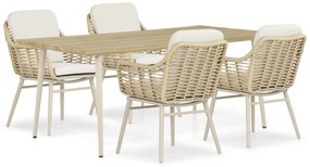 Tuinset 4 personen 180 cm Aluminium/rope Taupe Coco Antoni/Montana