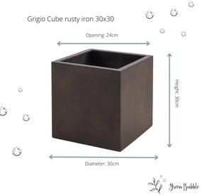 Pot Grigio cube rusty iron