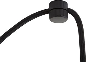 Design hanglamp zwart met houten print kap en opaal glas 3-lichts - Tulip