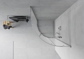 Mexen Rio halfronde douchecabine 70 x 70 cm, ijs, chroom - 863-070-070-01-30