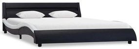 vidaXL Bedframe met LED kunstleer zwart en wit 180x200 cm
