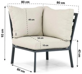 Hoek loungeset 6 personen Aluminium/Polywood (grey teakfinish) Grijs  Lifestyle Garden Furniture Santiago