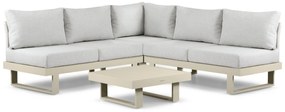 Hoek loungeset 5 personen Aluminium Taupe Lifestyle Garden Furniture Lorenzo