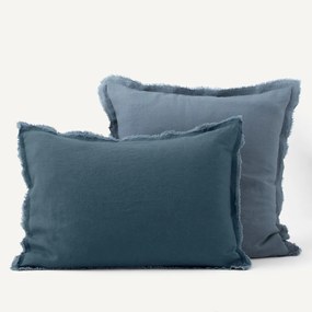 Gewassen linnen kussensloop met dubbele franje Alhanasia